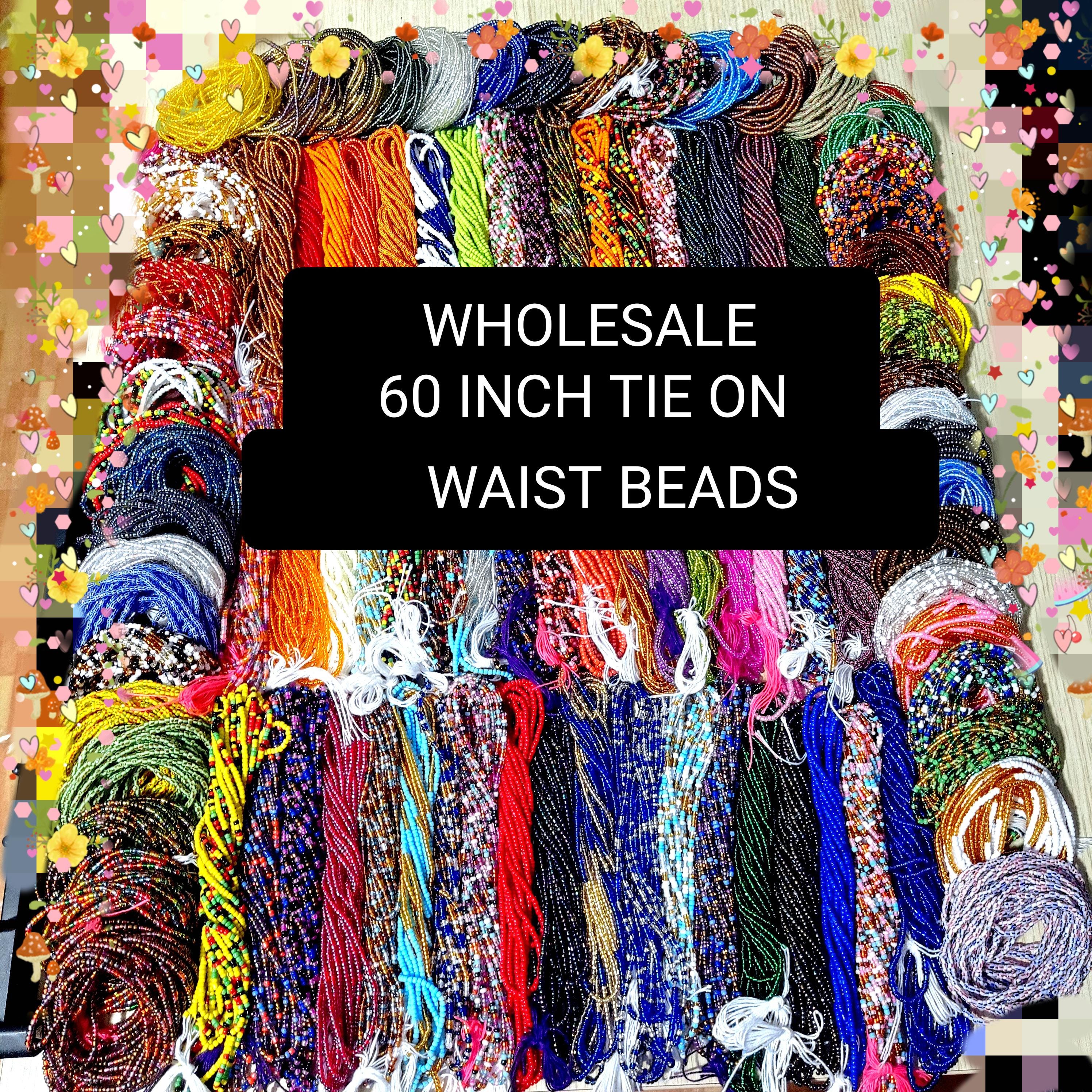 60 Inch Wholesale Tie-on Waist Beads: 60-inch Glass Bead 