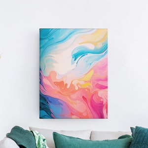 Abstract Canvas Wall Art Colorful Art Illustration Canvas Wall Decor Abstract Canvas Print Gallery Wrap