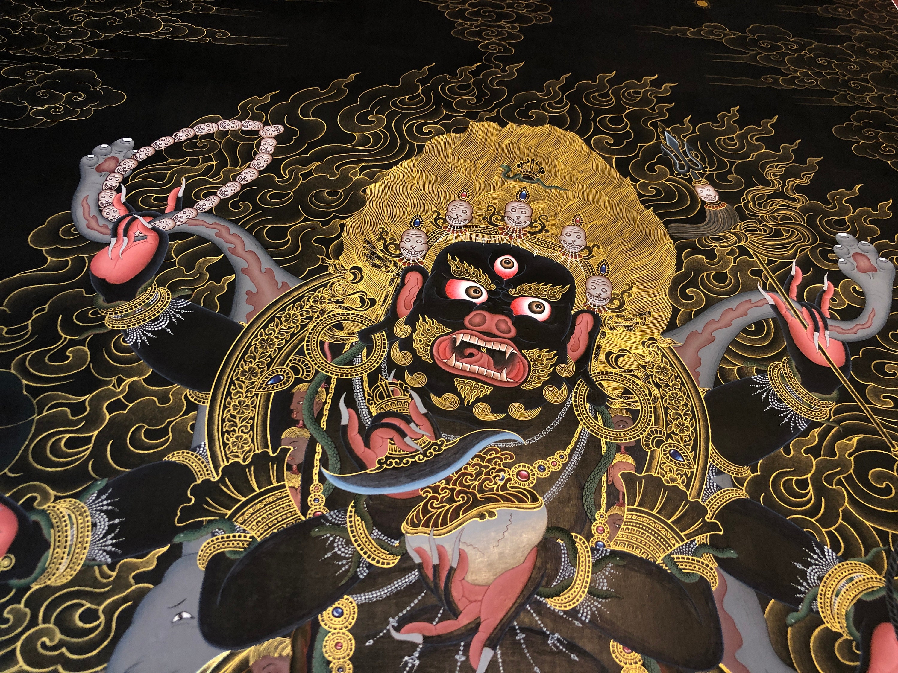 Best of the Best Quality Six Armed Mahakala. Gompo. Hand Painted by ...