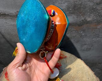 thondar hand drum for daily practice. vajrayana tantric ritual drum made of acacia and goat skin.