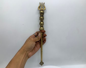 33cm long 3 face Khatvanga. the trident of guru padmasambhava. trishul. The representation of past present and future.