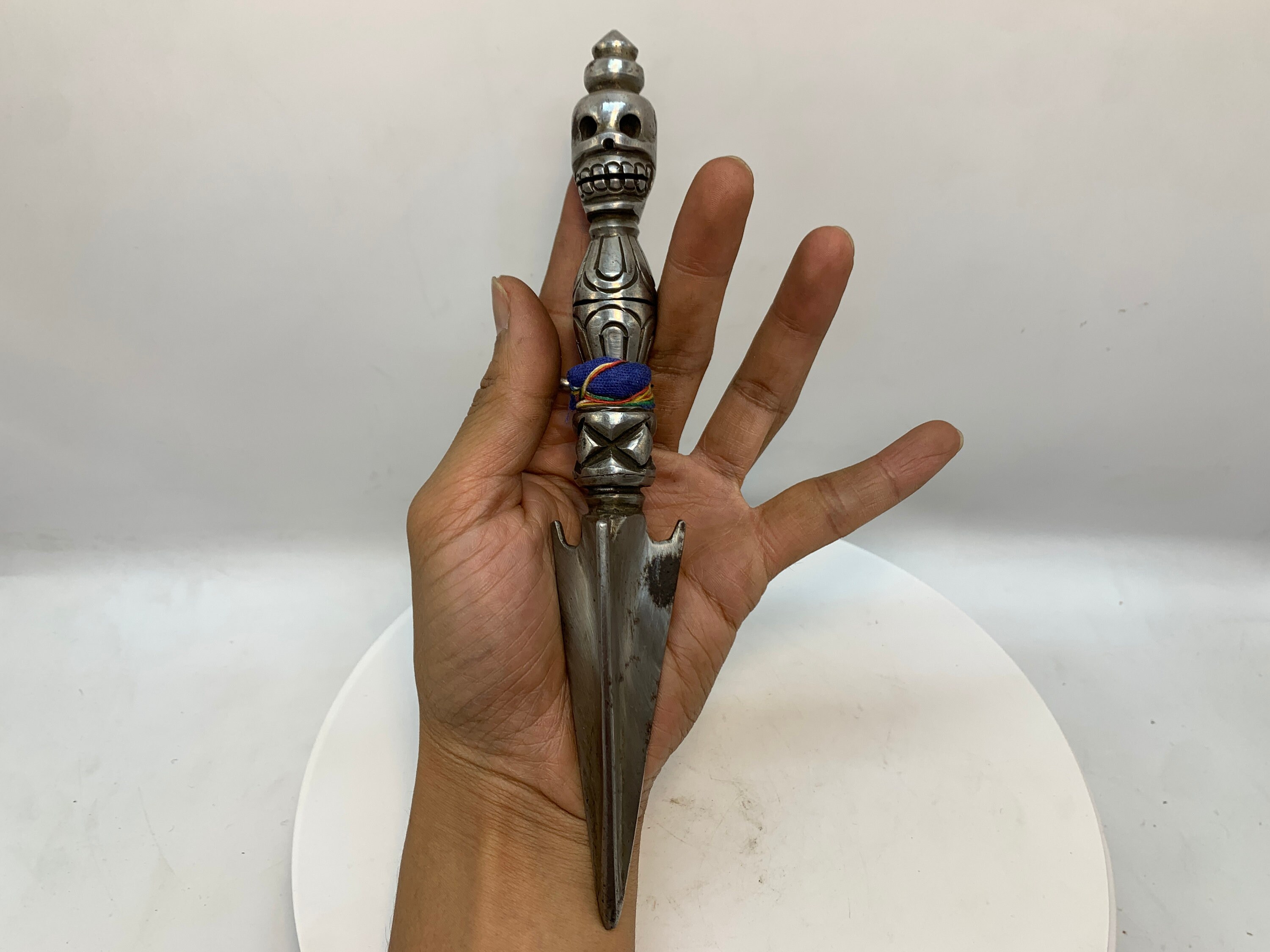 skull headed Phurba kilaya. Rare dorje phurba with skull. kilaya Phurba. Ritual dagger. consecrated tantric item. wrathful kilaya dagger.