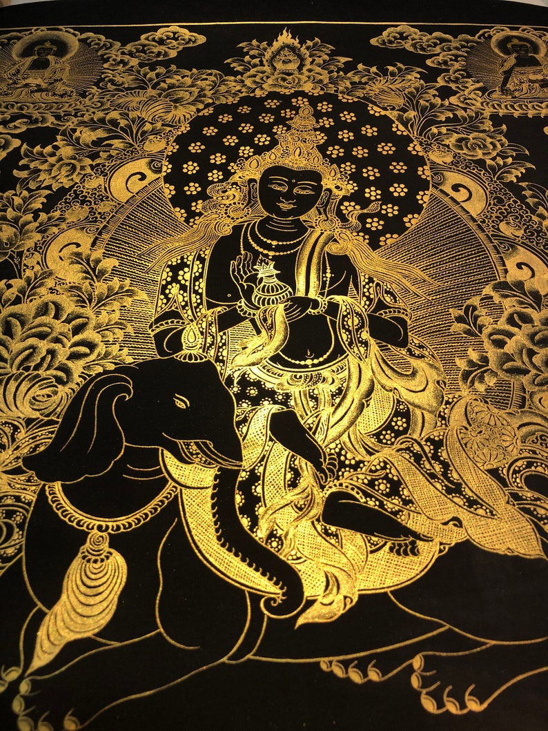 65x47 cm Puxian Pusa Thangka. mitfühlenden samantabhadri. kuntuzangpo