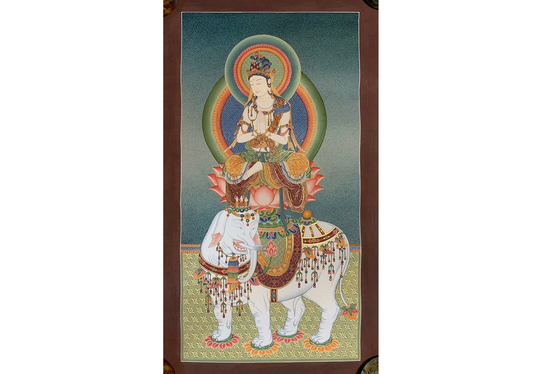 Best Quality Puxian Pusa Thangka. Hand Painted Original Painting