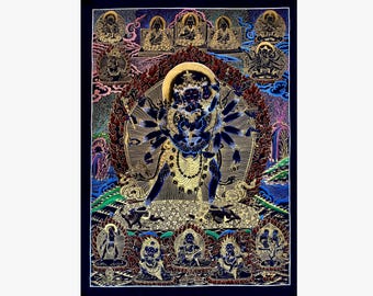 はち✨隠れ神金文字チャクラ絵画 セール チャクラサンヴァラ タンカ 絵画 |チベットのタンカ イダム神