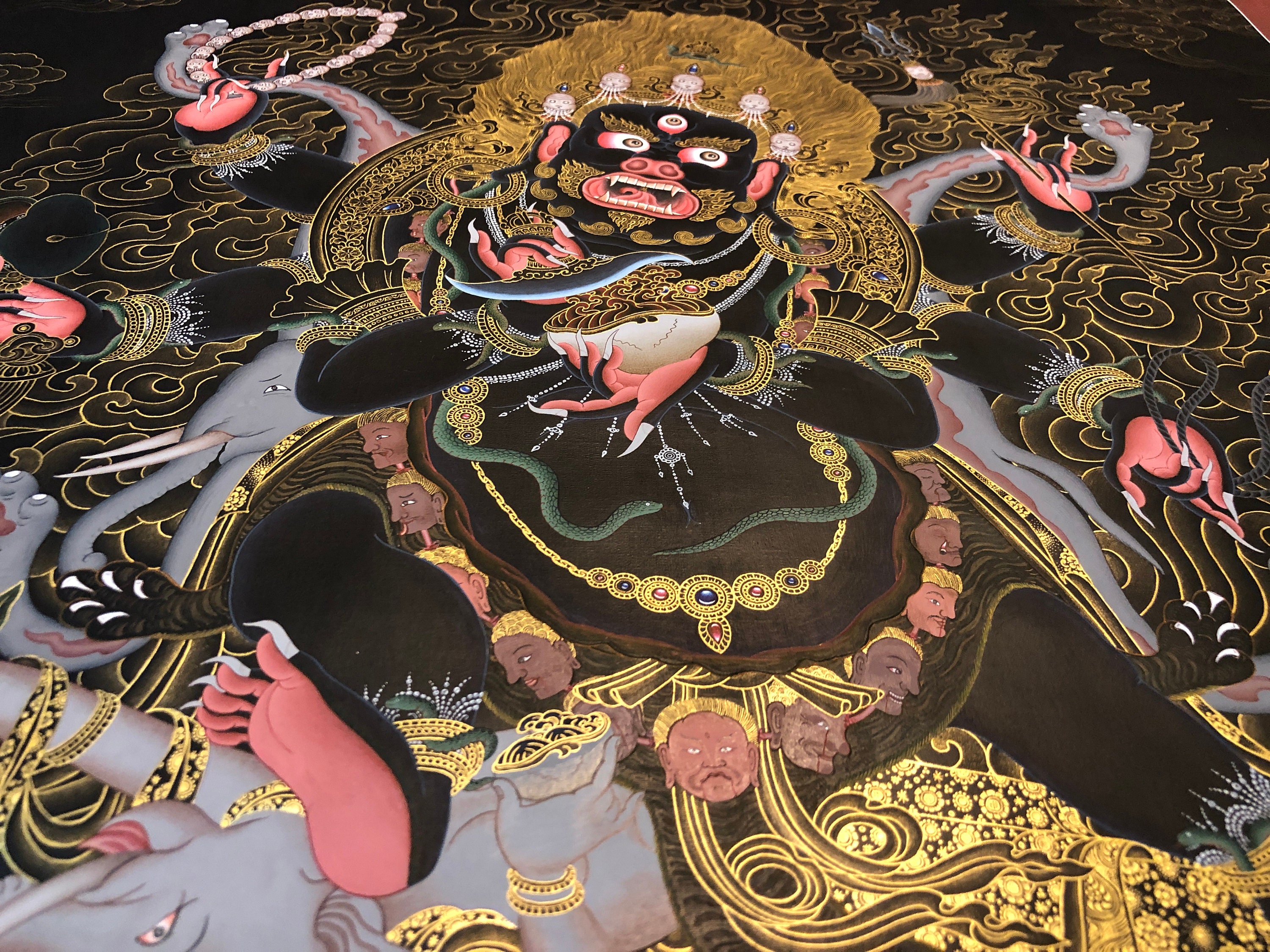 Best of the Best Quality Six Armed Mahakala. Gompo. Hand Painted by ...