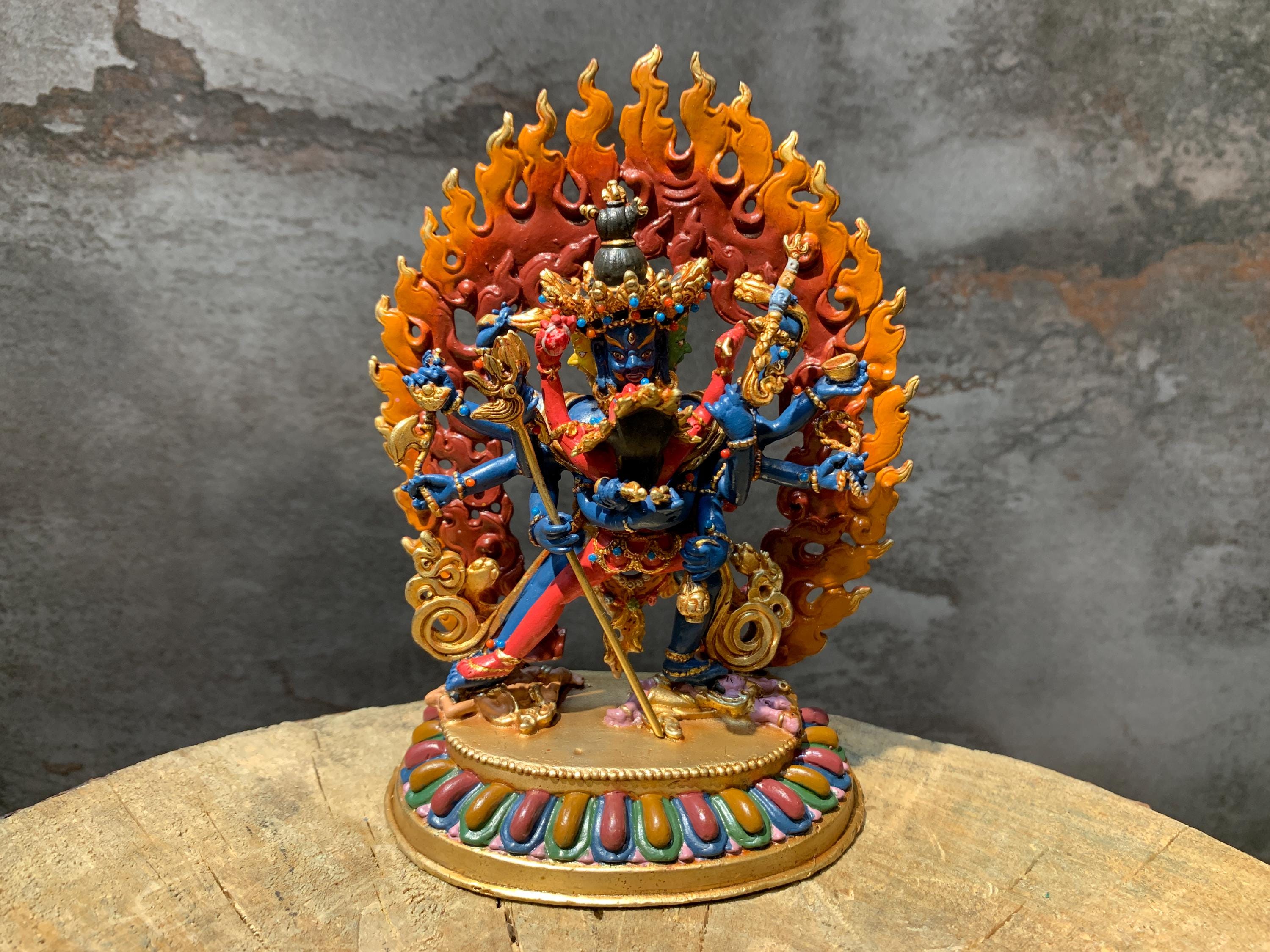 14 Cm Colorful Chakrasamvara Statue. Fine Quality Chakrasamvara