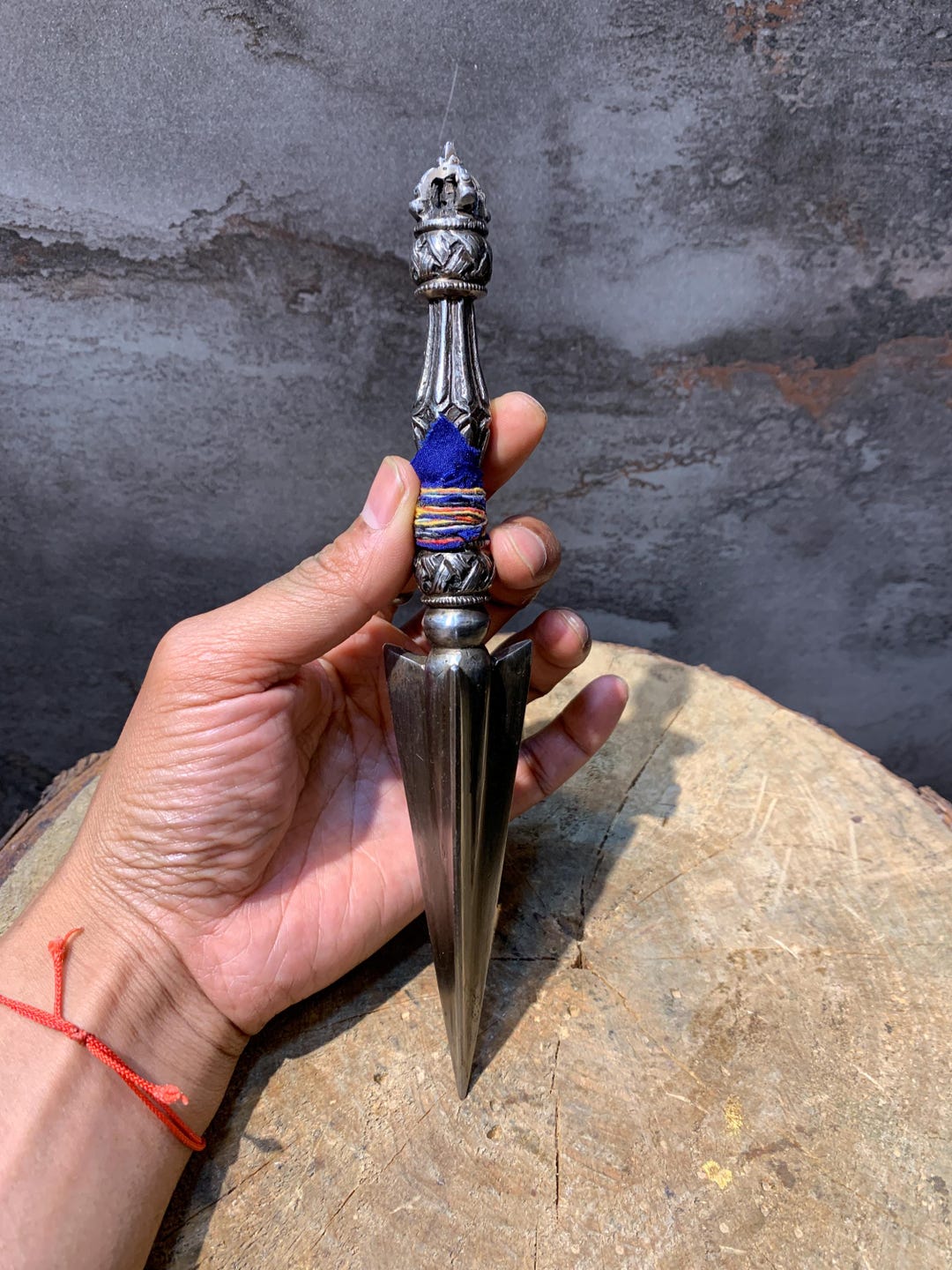 20 Cm Tall Fine Quality Phurba. Kilaya Dagger With Base. Ritual Dagger ...