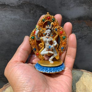 Estatua Machig labdronma de 9 cm. Labdrón machig consagrado. dakini de sabiduría. madre de la práctica del Chod. para practicar acordes.