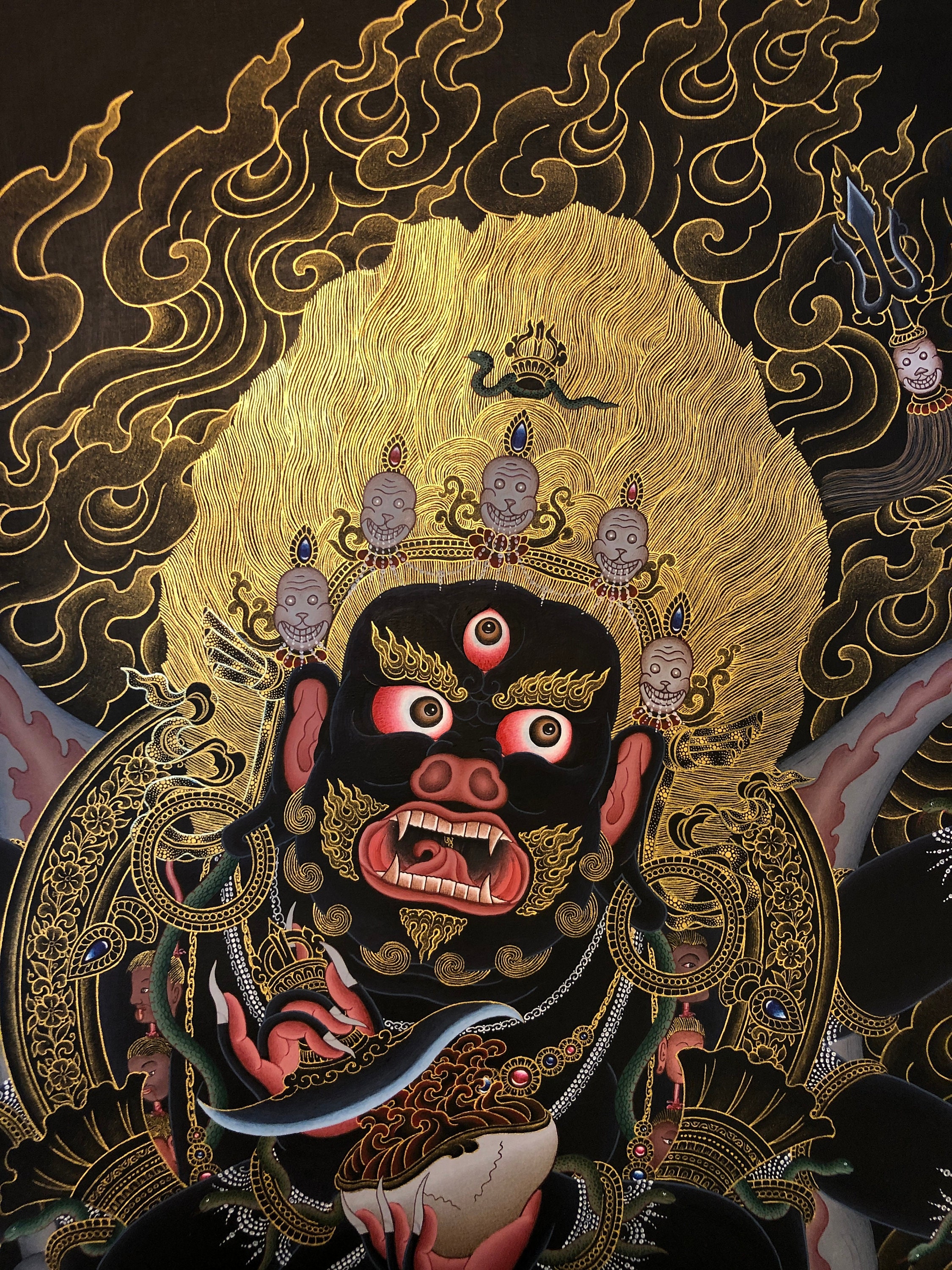Best of the Best Quality Six Armed Mahakala. Gompo. Hand Painted by ...