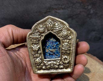 Best quality Vajrakilaya tsatsa with copper ghau box. amulet. Dorje phurba. handmade vajrakilaya tsatsa. ghau box with tashi taggye