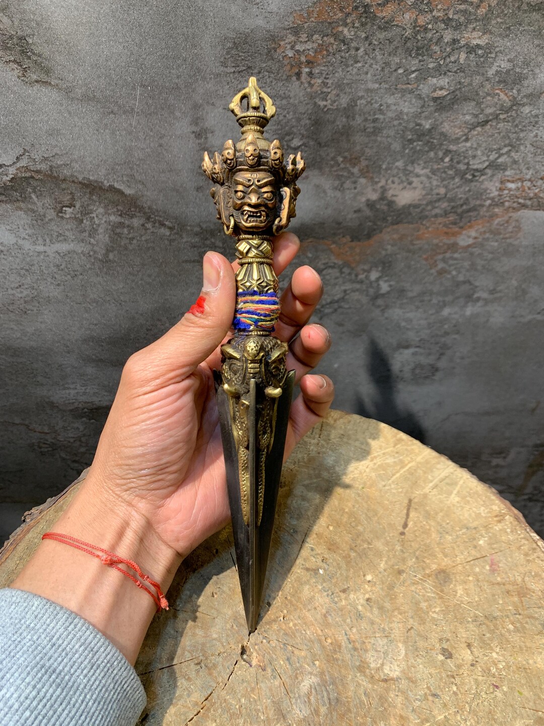 Three Faced Dorje Phurb. Hand Made Vajra Kilaya. Consecrated Phurba for ...