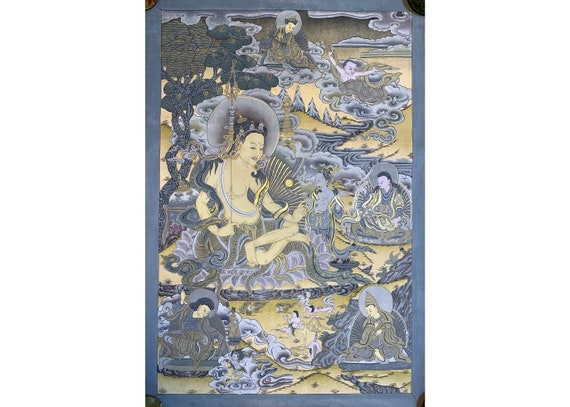 Old Thangka of Guru Nyima Ozer. the Rays of Sun. One of 8