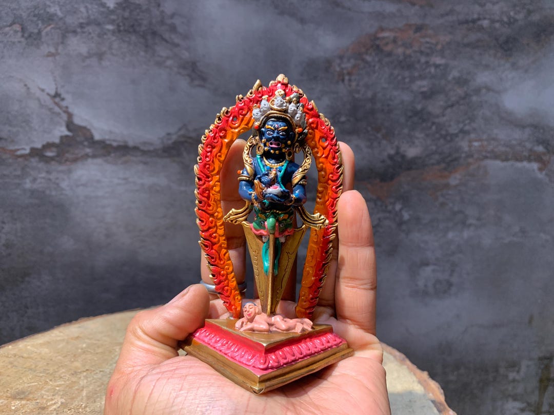 Rare Two Armed Mahakala Phurba Statue. Half Mahakala Half Kilaya Statue ...