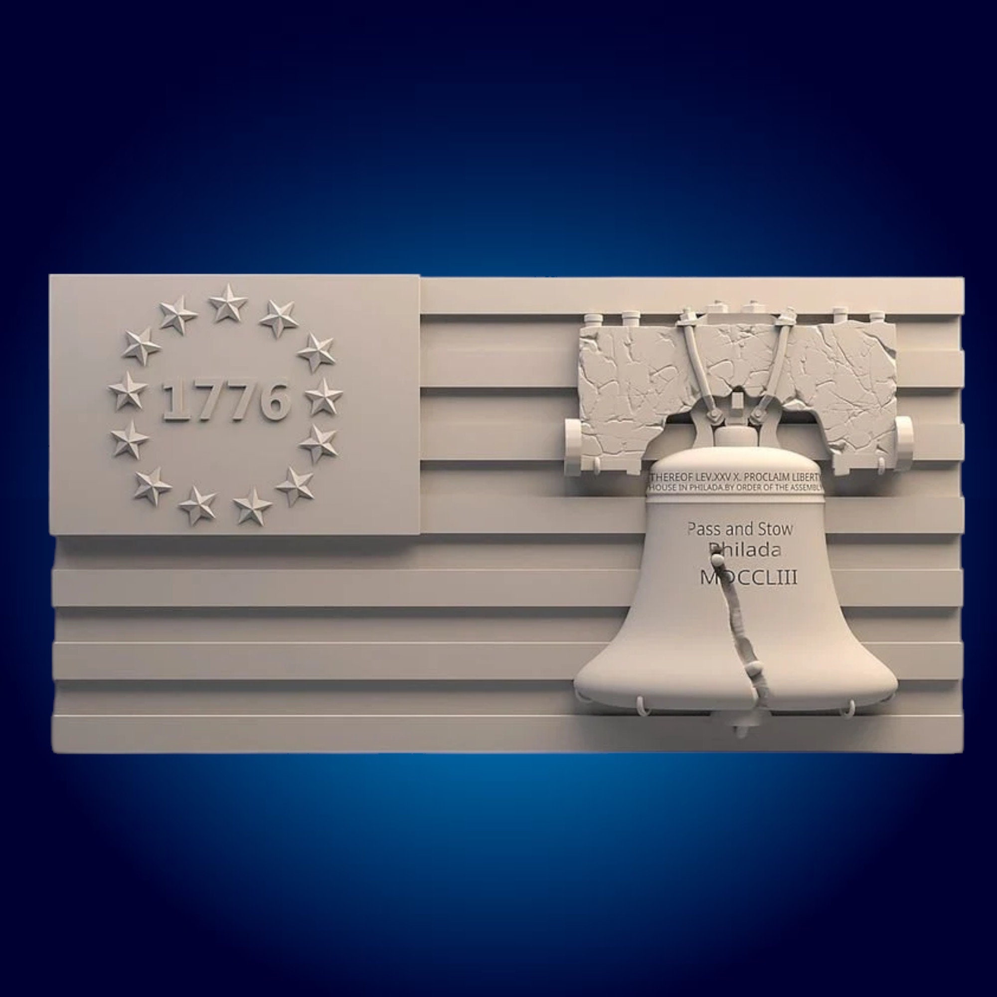1776 Liberty Flag 3D CNC Router Files (STL) - Etsy