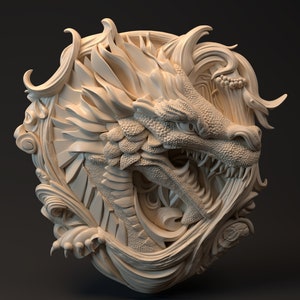 dragon 3D CNC Router Files, 3d stl file, vectric,aspire,easel, cnc cut files, 2.5d files