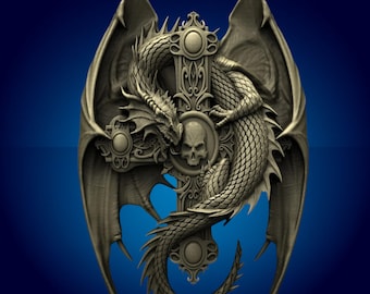 dragon,cross,religion,fantasy 3D CNC Router Files, 3d stl file, vectric,aspire,easel, cnc cut files, 2.5d files