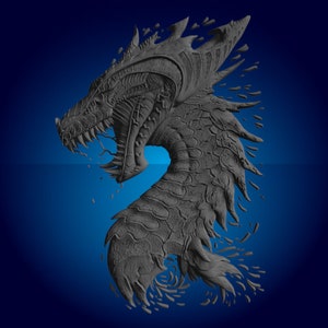 dragão, arquivos de roteador CNC 3D de alto detalhe, arquivo stl 3d, vectric, aspire, cavalete, arquivos de corte cnc, arquivos 2.5d