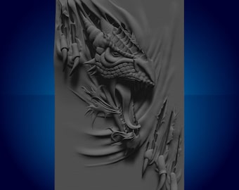 dragon rip, 3D CNC Router Files, 3d stl file, vectric,aspire,easel, cnc cut files, 2.5d files