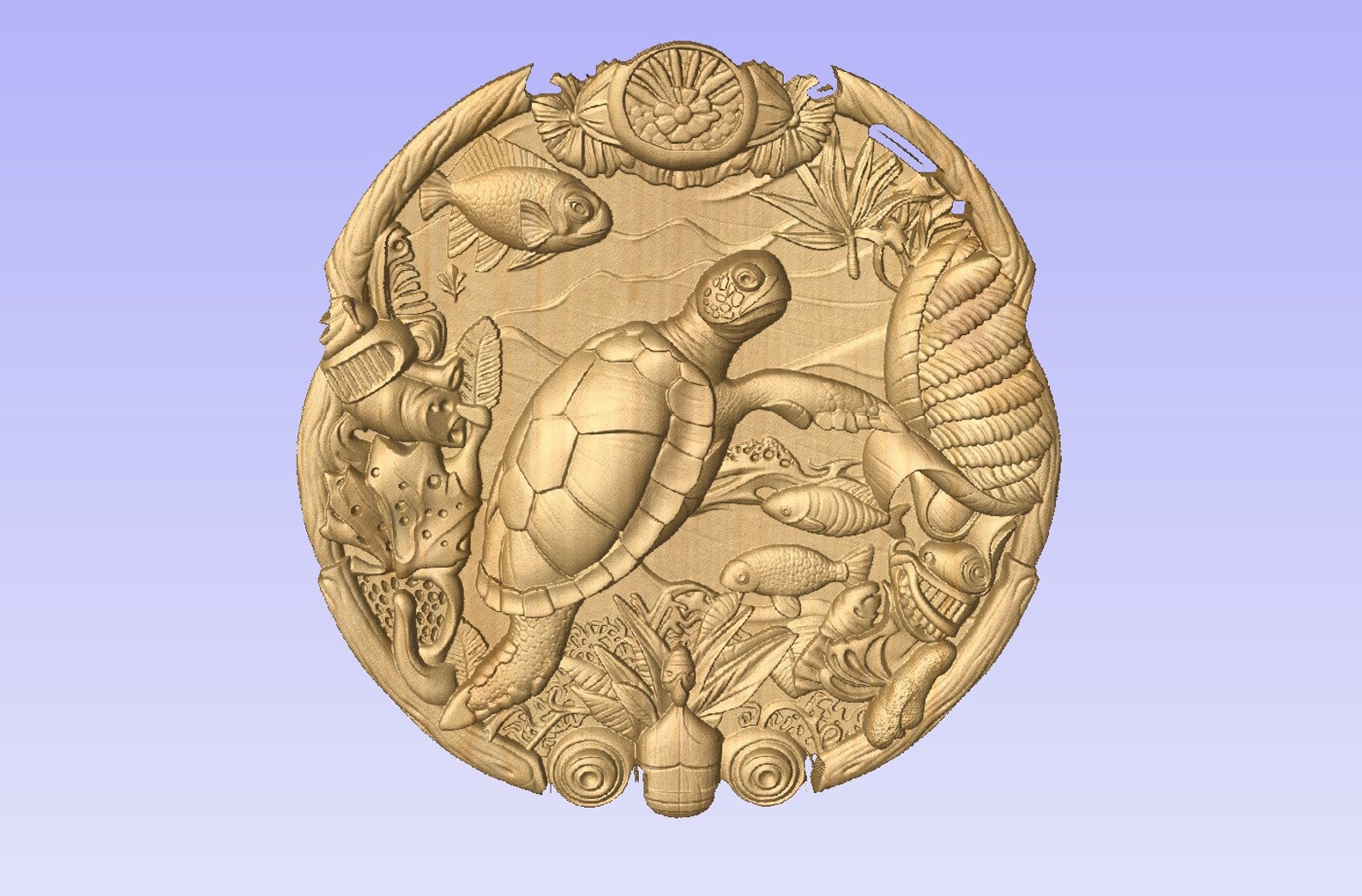 Sea Turtle 3D CNC Router File: Fantasy Water Porthole (STL) - Etsy