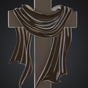Draped Cross 3D STL Model: CNC Router Files (Digital File)