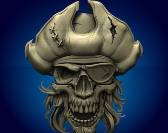 pirate skull,boat,captain,3D CNC Router Files, 3d stl file, vectric,aspire,easel, cnc cut files, 2.5d files