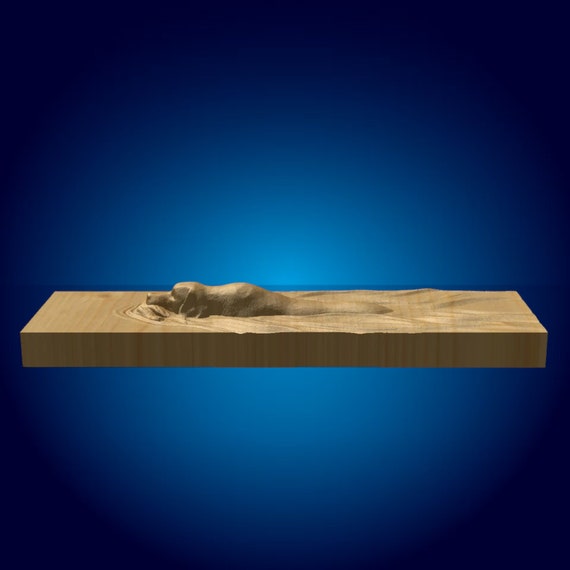 Swimming Dog CNC Router File: 3D STL Model (Digital File)