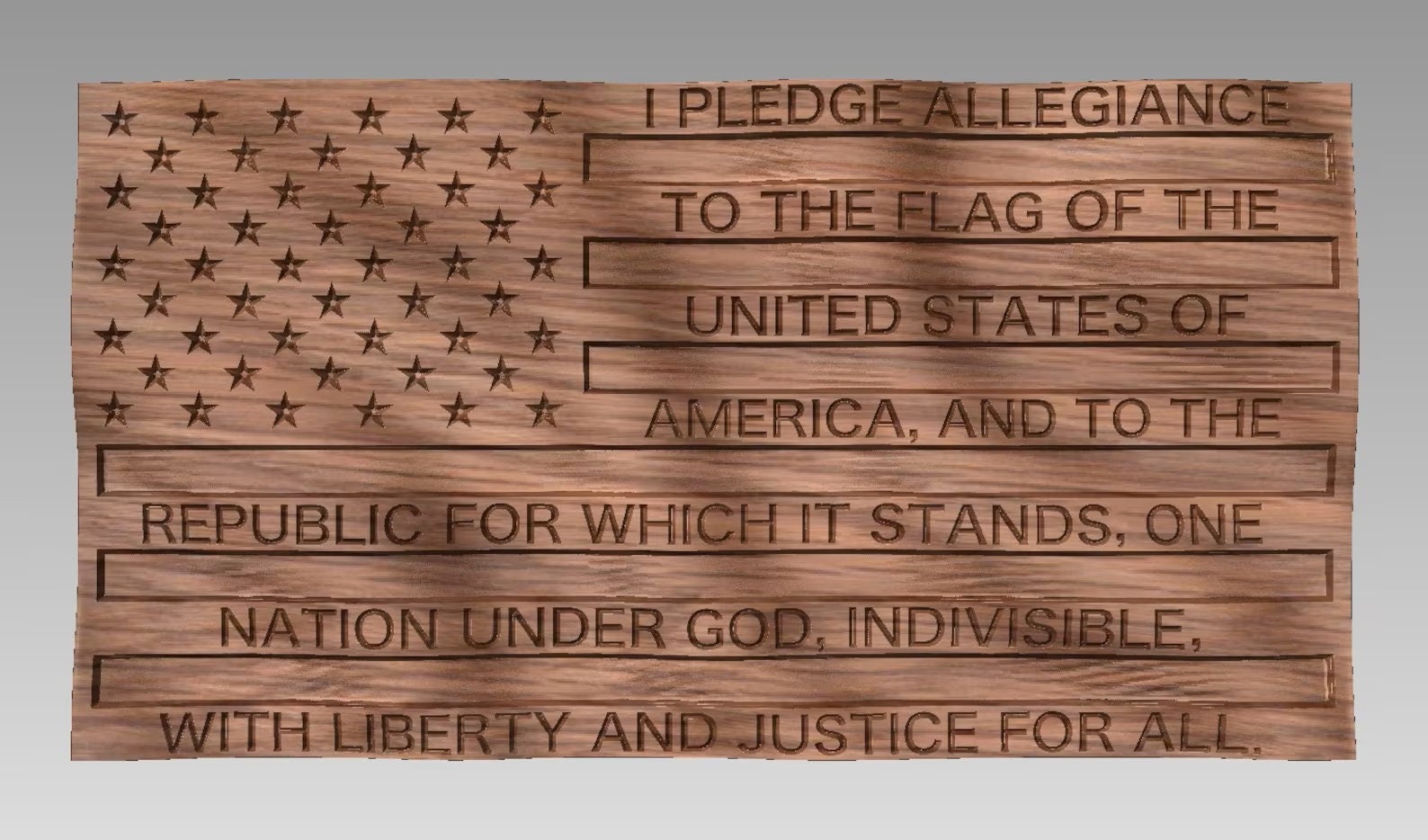 Pledge of Allegiance Wavy Flag 3D STL Model: CNC Router Files - Etsy