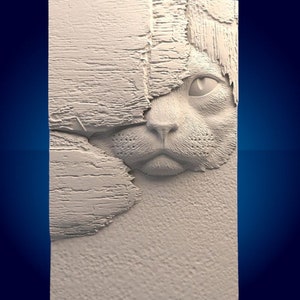 Peeking Cat, fichiers de routeur CNC 3D, fichier stl 3D, vectric, aspire, chevalet, fichiers coupés cnc, fichiers 2.5d