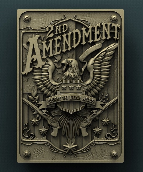 2nd File 2nd Amendment Eagle CNC Router File: STL Model, Right to Bear Arms - Etsy