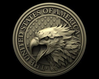 2 models,usa,eagle,flag,3D CNC Router Files, 3d stl file, vectric,aspire,easel, cnc cut files, 2.5d files