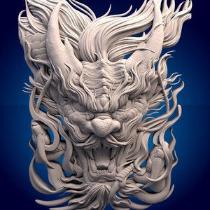 Archivos de enrutador CNC 3D Dragon, archivo stl 3D, vectric, aspire, easel, archivos de corte CNC, archivos 2.5D