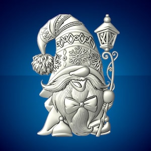 Gnomo di Natale, file di router CNC 3D di Natale, file stl 3d, vectric,aspire,easel, file di taglio cnc, file 2.5d