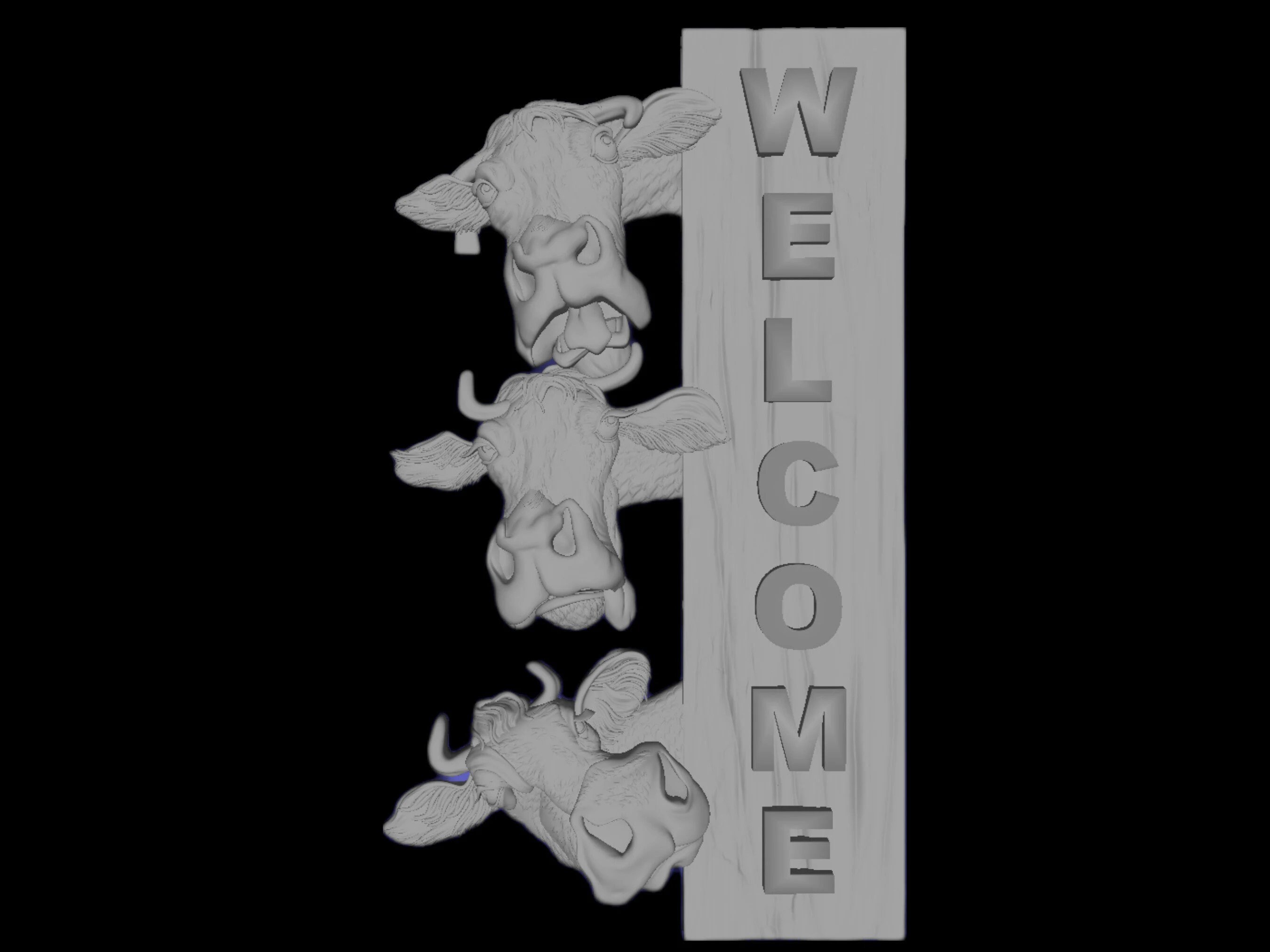 Cow Welcome Sign 3D STL File: CNC Router Cut - Etsy