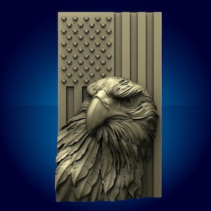 USA, aquila, bandiera, file per router CNC 3D, file STL 3D, Vectric, Aspire