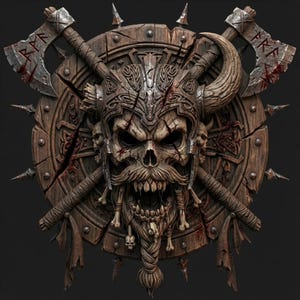 Vikingsköld 3D STL-modell: CNC-fräsfiler