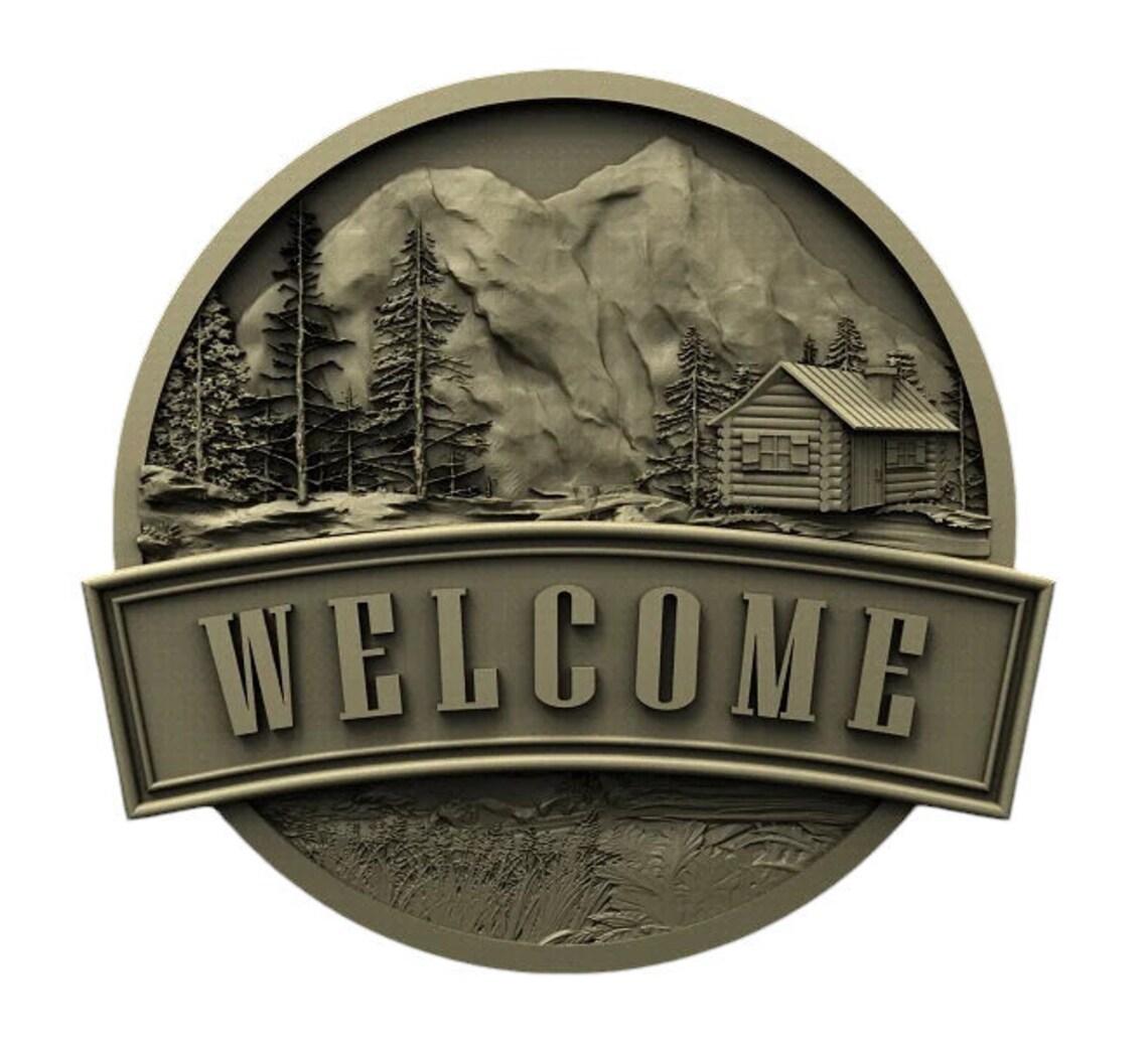 Welcome Router Template Cabin Welcome Sign: 3D CNC Router Files (STL) - Etsy