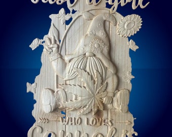 Cannabis Gnome 3D CNC Router File, STL Model