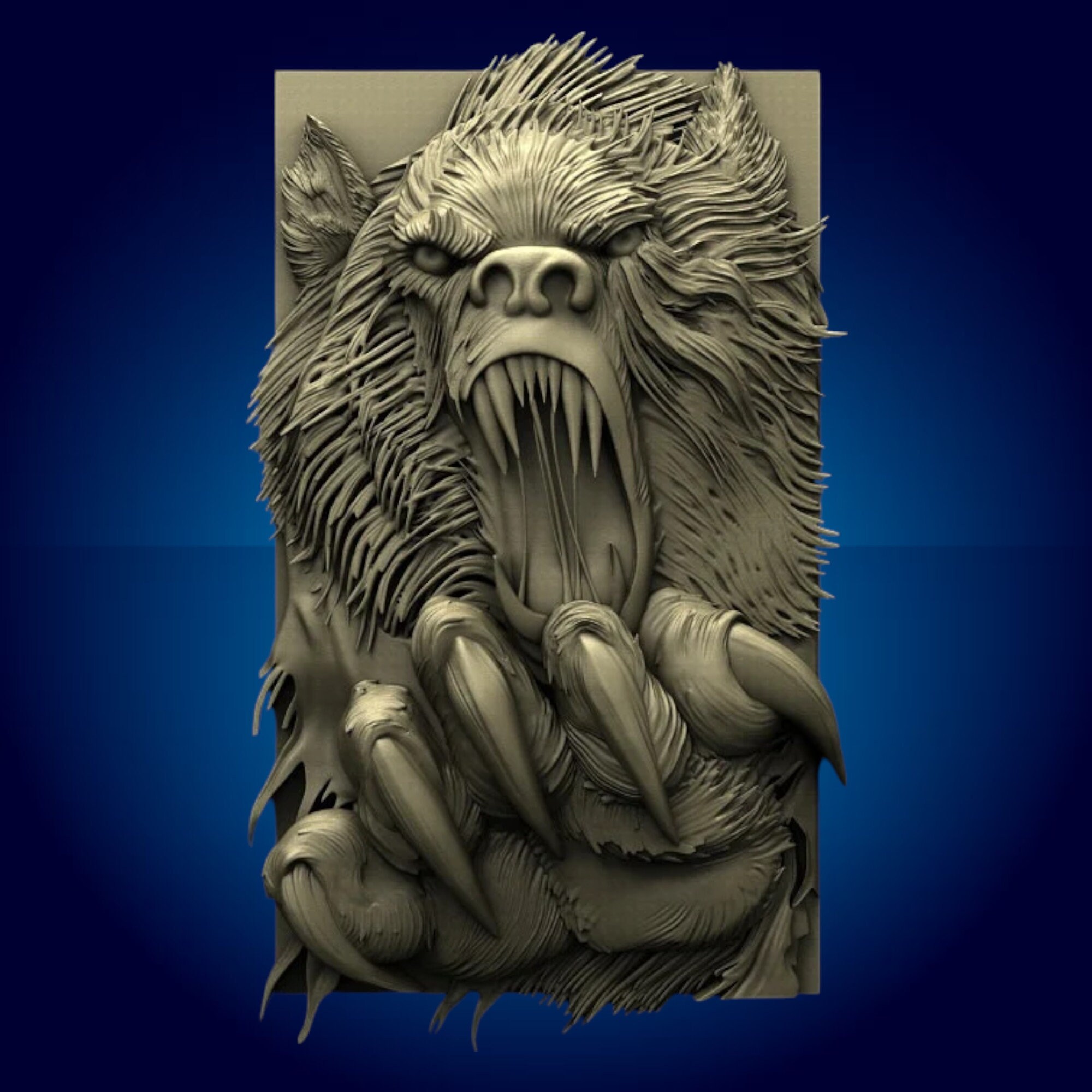Bear Werewolf Ripped 3D STL Model: CNC Router Files - Etsy