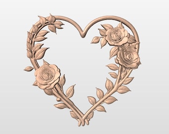 Valentine Heart 3D STL File: CNC Router Cut Files (Digital Download)