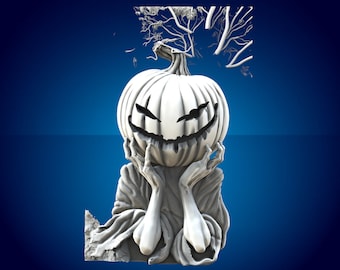 Pumpkin Head 3D STL File: CNC Router Cut (Digital Download)