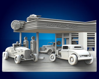 Diner,Hot Rods,3D CNC Router Files, 3d stl file, vectric,aspire,easel, cnc cut files, 2.5d filesCNC Router Files