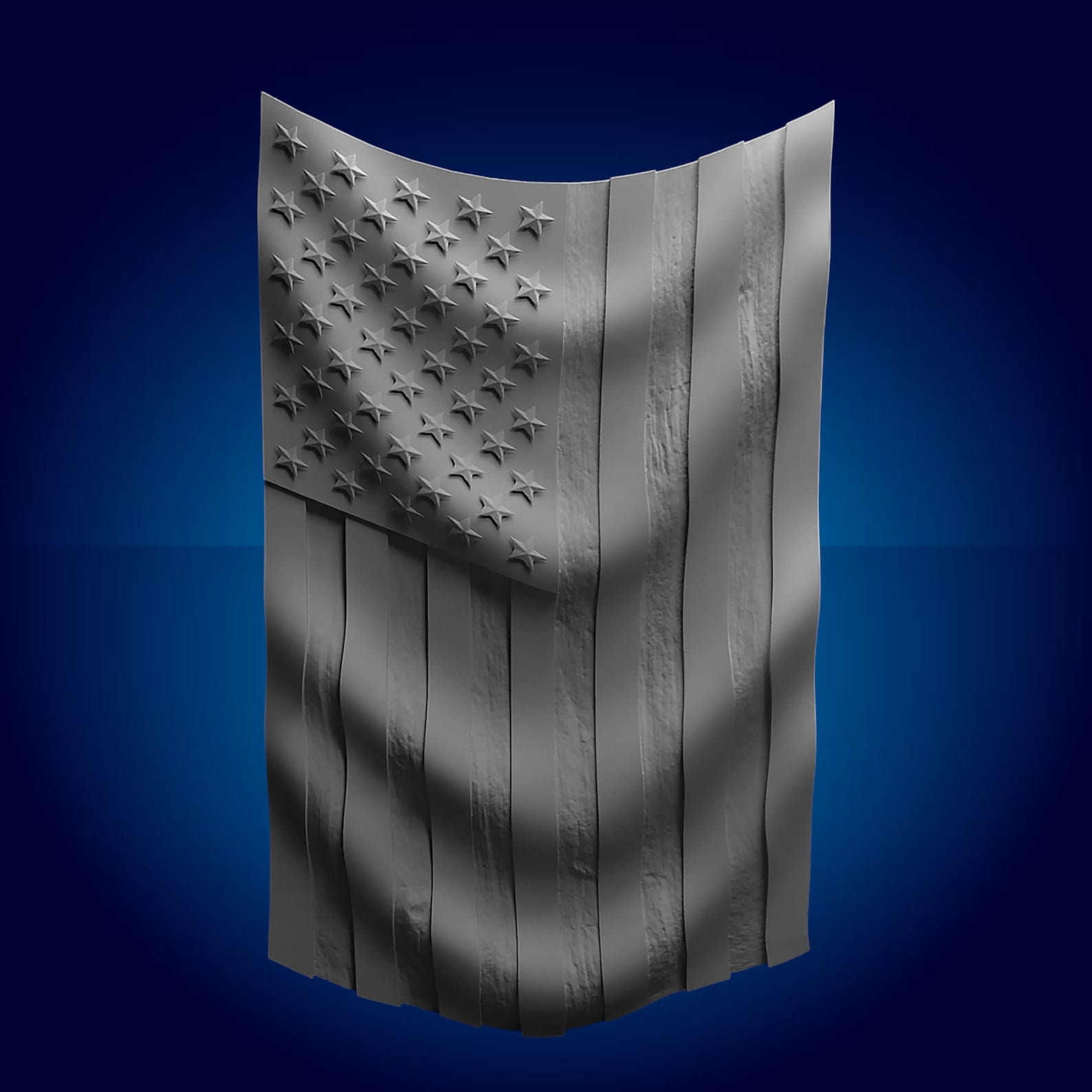 Wavy American Flag 3D STL Model: CNC Router Files - Etsy