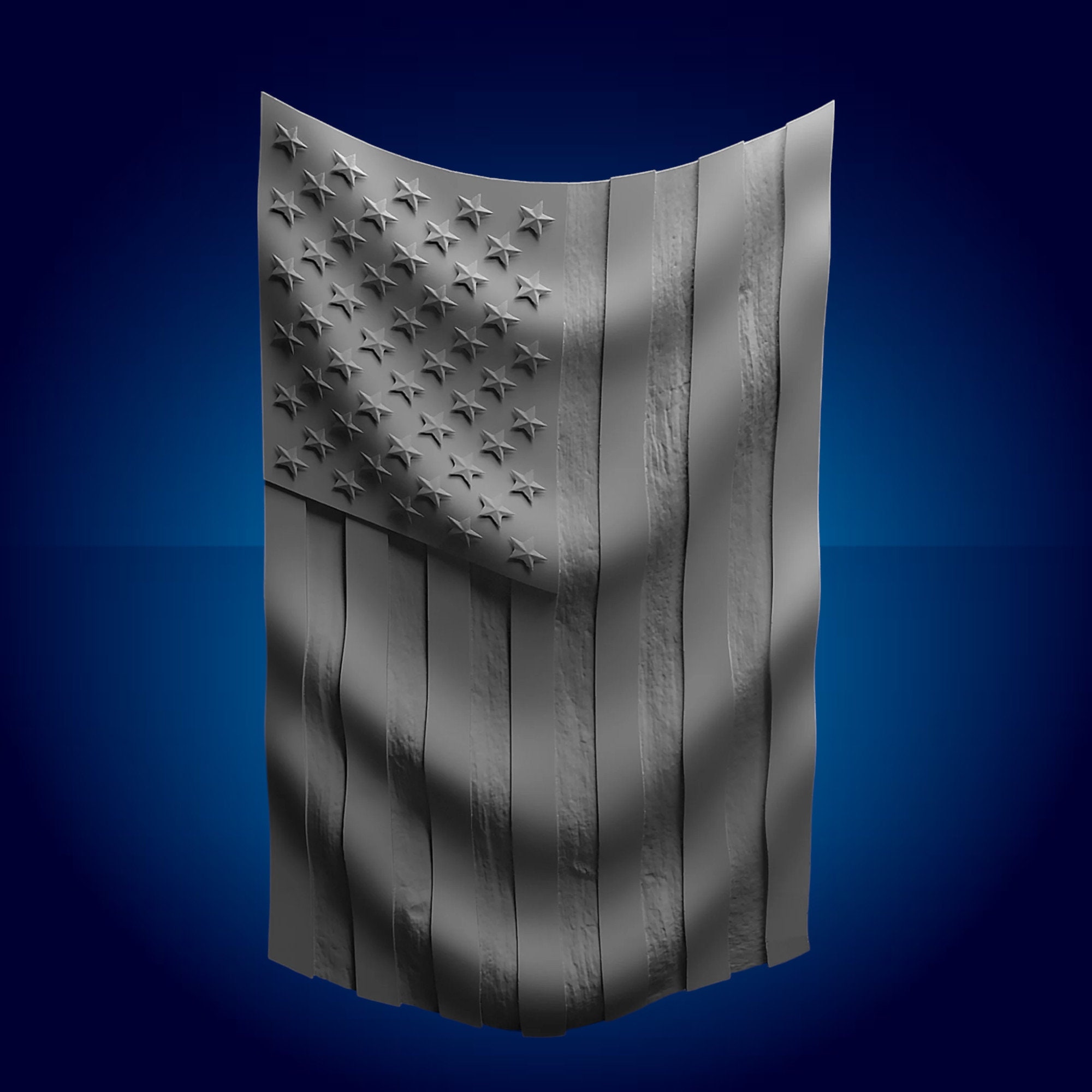 vertical wavy flag, 3D CNC Router Files, 3d stl file, vectric,aspire,easel, cnc cut files, 2.5d files