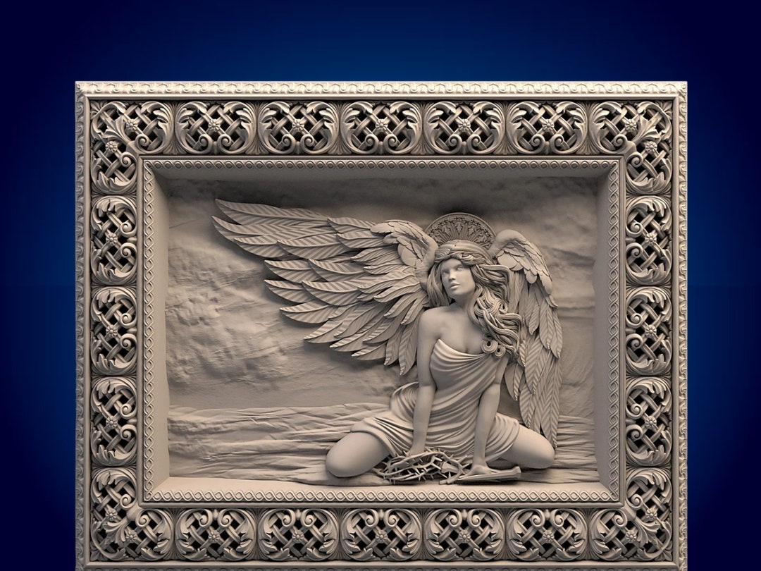 Framed Angel 3D STL File: CNC Router Cut Files - Etsy