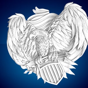American Eagle | Laser Engrave File | 3D Illusion | PNG For Engraving | Glowforge | Design For Laser | PNG Burn | Digital File |