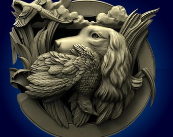 Hunting Dog CNC Router File: Black Lab 3D STL Model (Digital File)