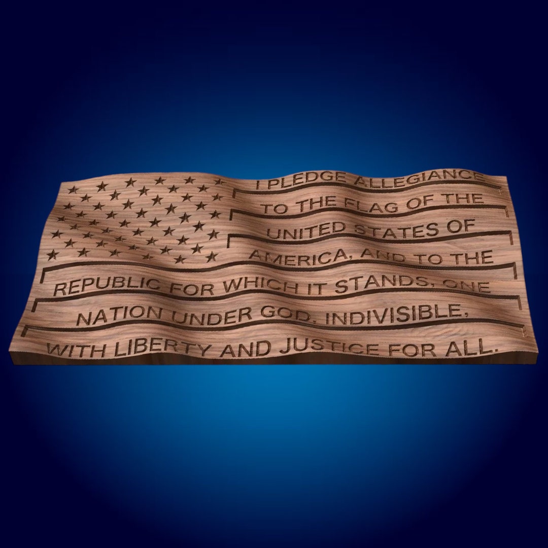 Pledge of Allegiance Wavy Flag 3D STL Model: CNC Router Files - Etsy
