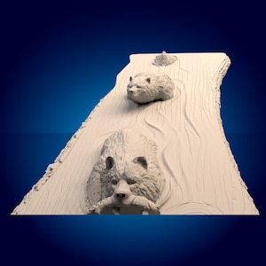 swimming bears 3D CNC Router Files, 3d stl file, vectric,aspire,easel, cnc cut files, 2.5d files
