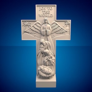 cross, Joy to the world, religion, god, church,jesus,3D CNC Router Files, 3d stl file, vectric,aspire,easel, cnc cut files, 2.5d files